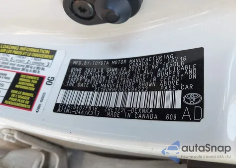 2016 Toyota Corolla Le z USA, uszkodzony, nr VIN 2T1BURHE0GC694223